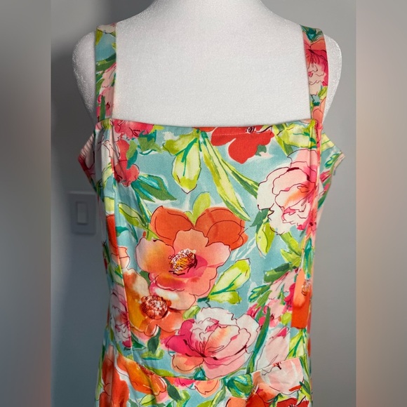 Ralph Lauren Floral Midi Dress - Green and Pink - Picture 8 of 15